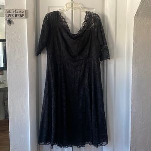 TORRID Black Lace off shoulder skater dress